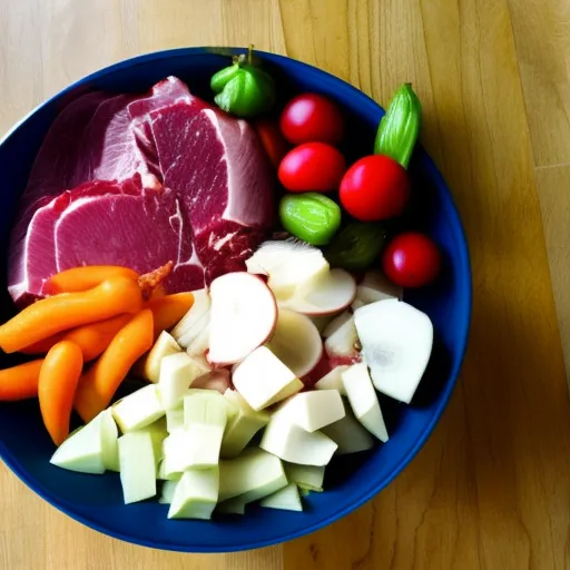 

This image shows a bowl of raw meat, vegetables, and fruits, representing the components of a raw diet for animals. The article discusses the potential benefits and drawbacks of feeding animals a raw diet, such as improved digestion and increased risk of food