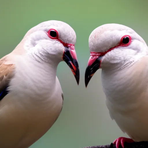 

The image shows two white turtle doves perched side-by-side on a branch, looking lovingly into each other's eyes. The birds are a symbol of love and fidelity, making them the perfect illustration for an article about tender turtle